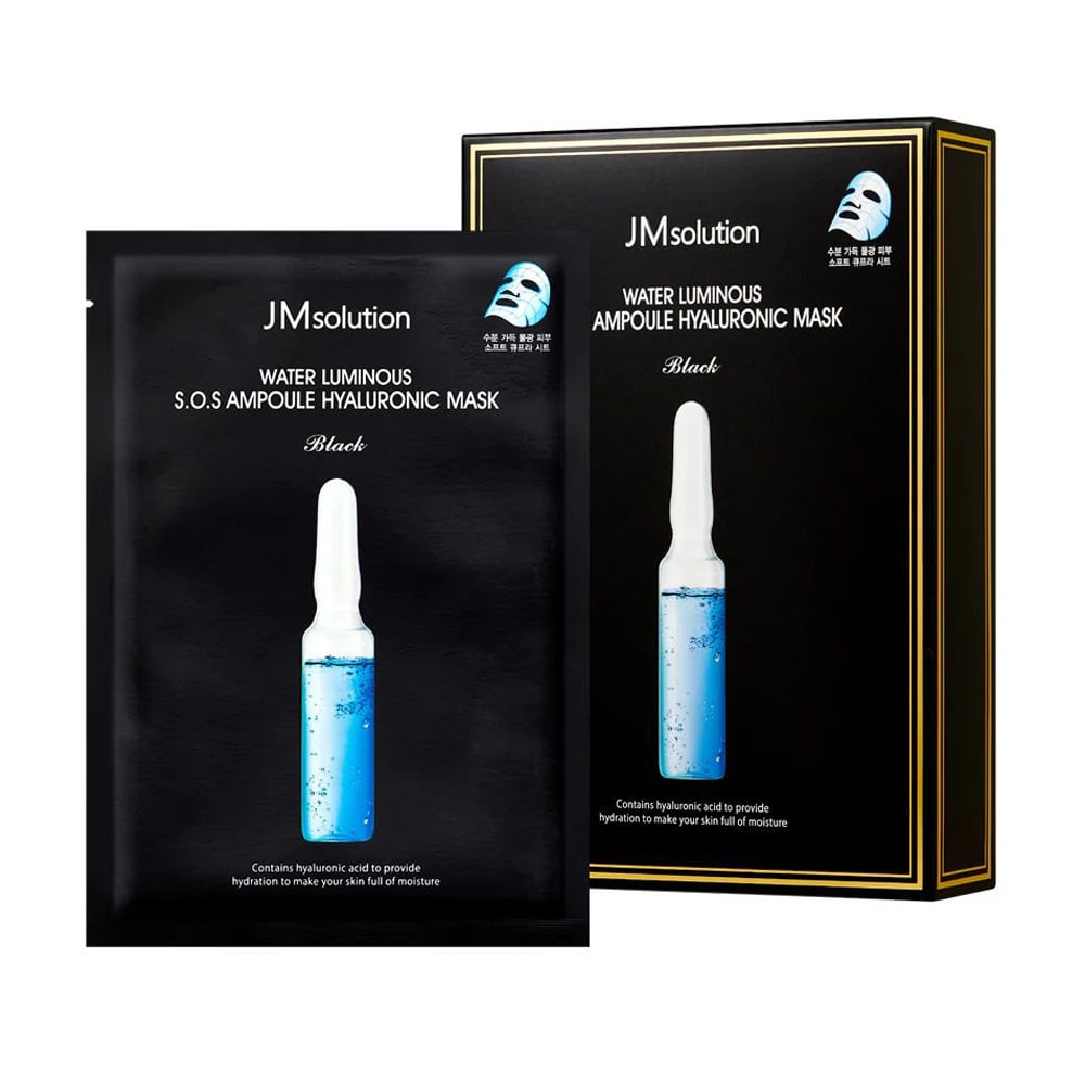 Концентрована суперзволожувальна тканинна маска для обличчя JMsolution Water Luminous S.O.S Ampoule Hyaluronic Mask, 10 шт