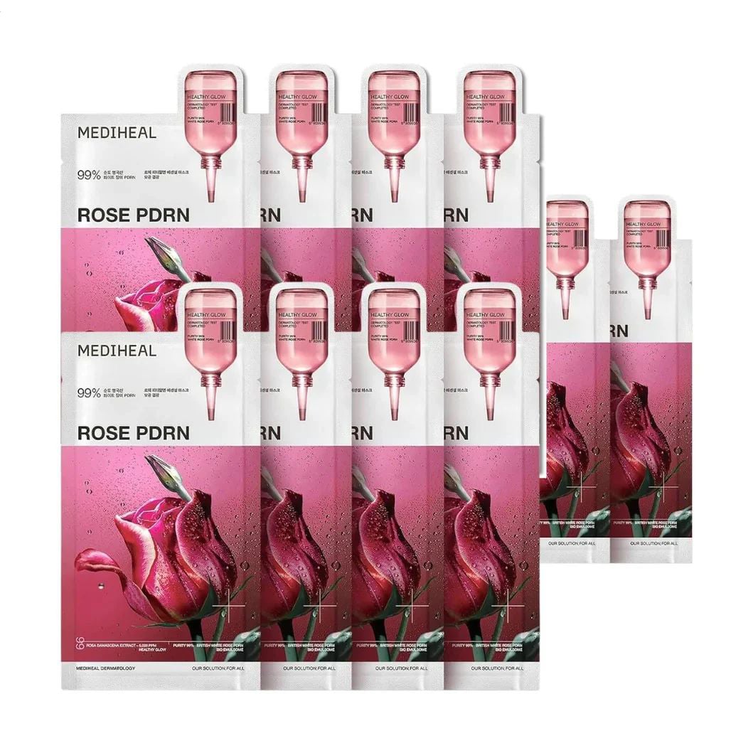 Тканинна маска для обличчя Mediheal Essential Rose PDRN Mask, 10*24 мл